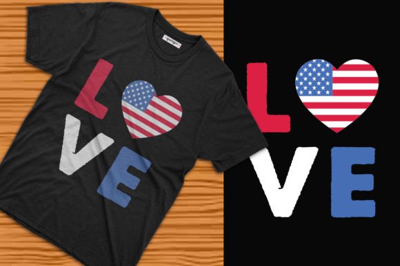 Love USA Independence Day Tee Design