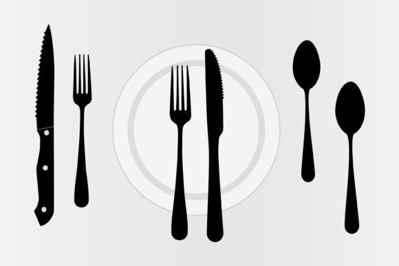 Spoon, Forks, Knife, and Plate Set Icons