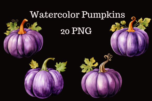 Watercolor Pumpkins Clipart